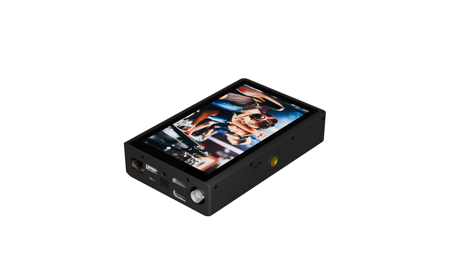CNDLive X1 3G-SDI HDMI 4G bonding encoder front view with touchscreen