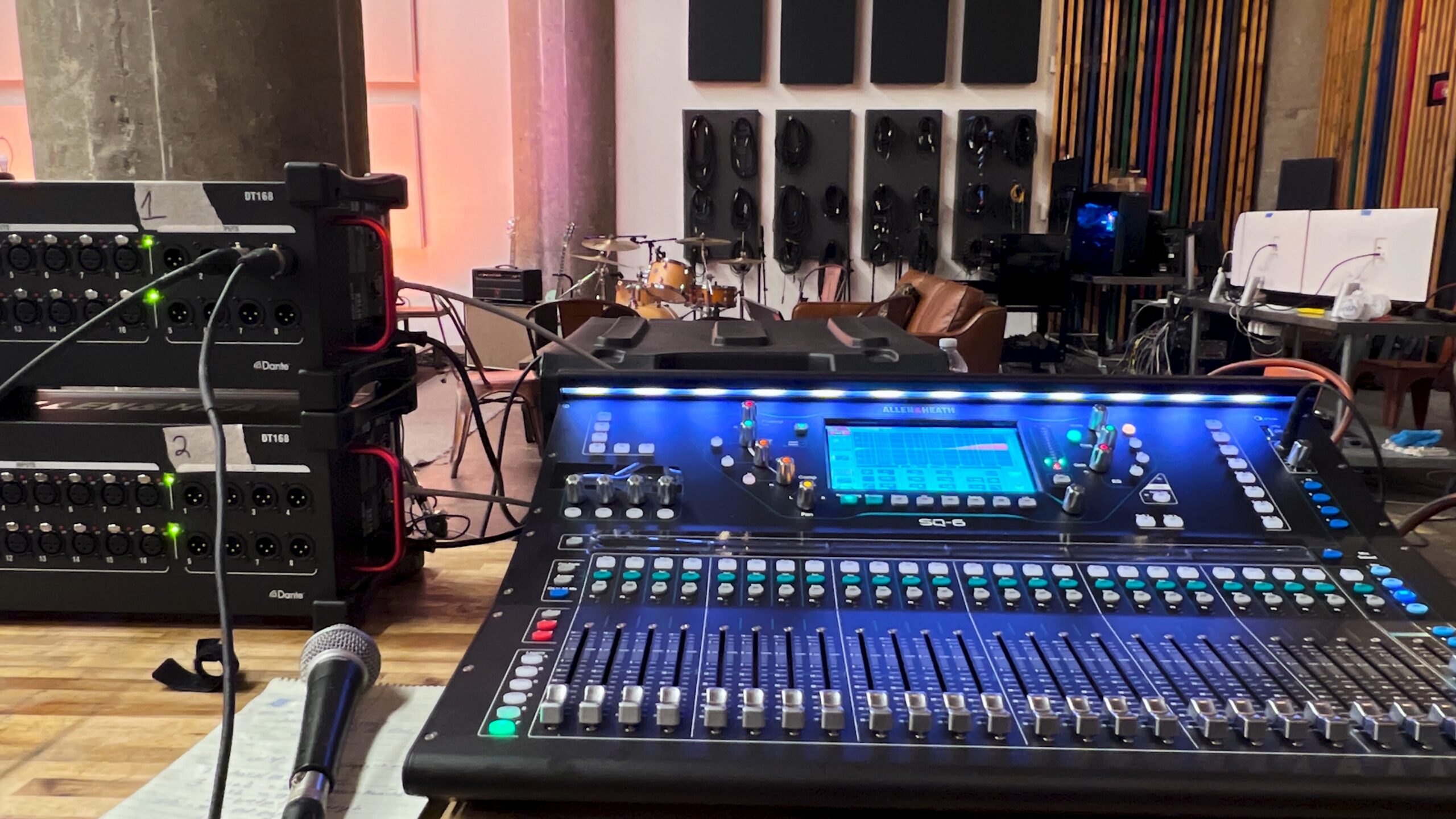 Allen and Heath audio console with Dante